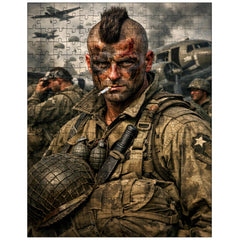 Filthy Thirteen Mohawk haircut before D Day jump jigsaw puzzle