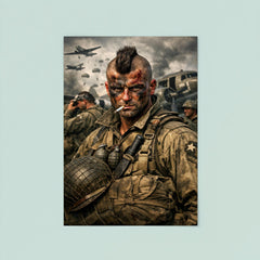 Filthy Thirteen Mohawk haircut before D Day jump poster 8