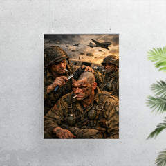 Filthy Thirteen paratrooper shaving Mohawk before jump poster 7