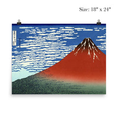 Fine Wind Clear Morning, also known as Red Fuji by Hokusai poster 5