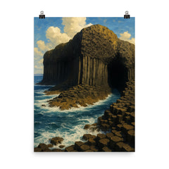 Fingal's Cave Scotland poster on a plain backdrop in size 8"x10".
