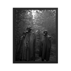 Finnish Soldiers in NBC Gear, 1961 framed print on a plain backdrop in size 16"x20".
