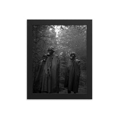 Finnish Soldiers in NBC Gear, 1961 framed print on a plain backdrop in size 8"x10".