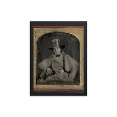 Fireman in Parade Dress, Philadelphia, ca 1850s framed print on a plain backdrop in size 12"x16".
