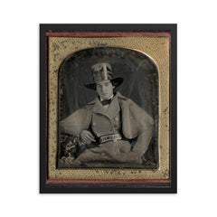 Fireman in Parade Dress, Philadelphia, ca 1850s framed print on a plain backdrop in size 16"x20".