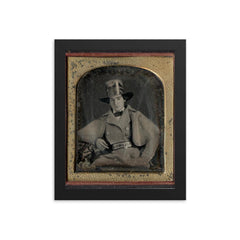 Fireman in Parade Dress, Philadelphia, ca 1850s framed print on a plain backdrop in size 8"x10".