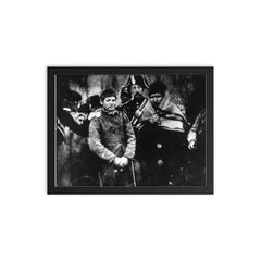 First News Photograph of Man Being Arrested in France, 1847 framed print on a plain backdrop in size 12"x16".