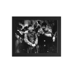 First News Photograph of Man Being Arrested in France, 1847 framed print on a plain backdrop in size 8"x10".