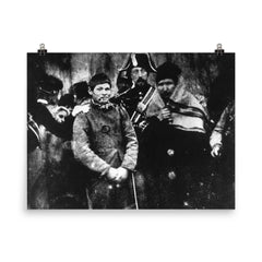 First News Photograph of Man Being Arrested in France, 1847 poster on a plain backdrop in size 8"x10".