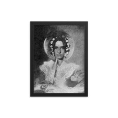 First Portrait of a Woman by Dr. John Draper, 1839 framed print on a plain backdrop in size 12"x16".