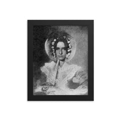 First Portrait of a Woman by Dr. John Draper, 1839 framed print on a plain backdrop in size 8"x10".