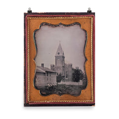 First Presbyterian Church in Niagara Falls, New York, c. 1850 poster on a plain backdrop in size 8"x10".