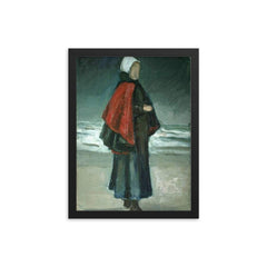 Fisherman’s Wife by Vincent van Gogh, 1883 framed print on a plain backdrop in size 12"x16".