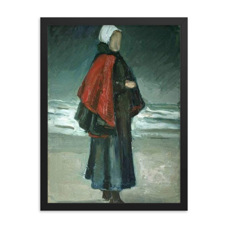 Fisherman’s Wife by Vincent van Gogh, 1883 framed print on a plain backdrop in size 18