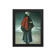 Fisherman’s Wife by Vincent van Gogh, 1883 framed print on a plain backdrop in size 8"x10".