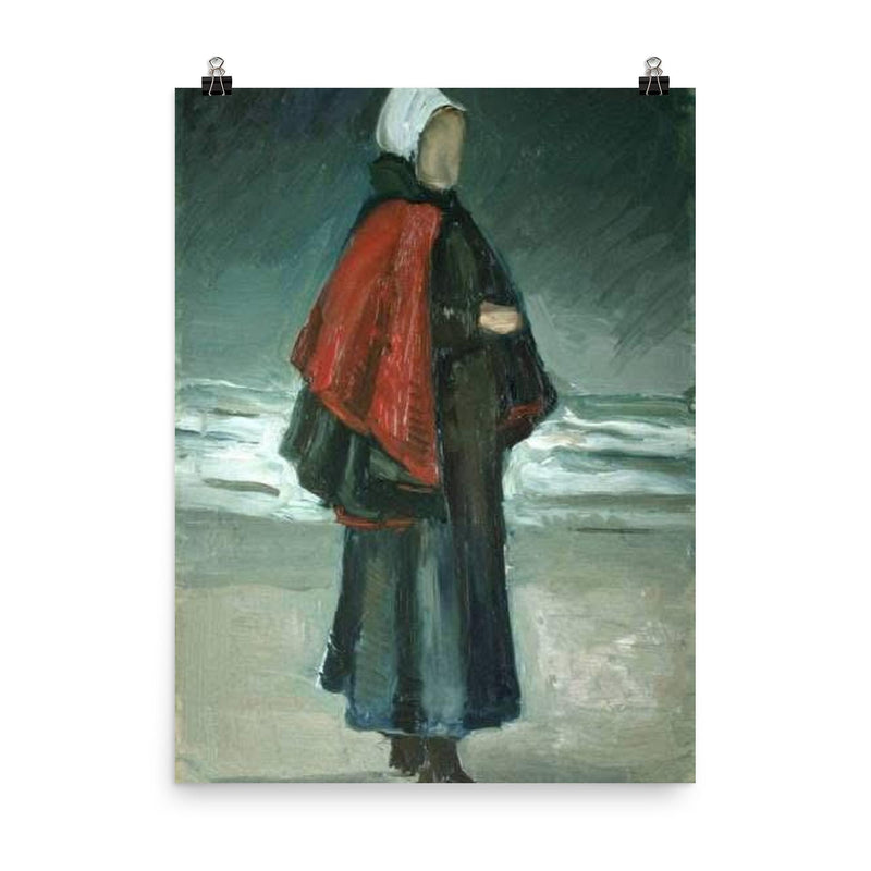 Fisherman’s Wife by Vincent van Gogh, 1883 poster on a plain backdrop in size 8