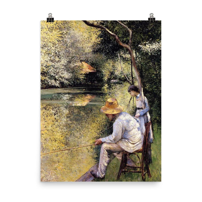 Fishing by Gustave Caillebotte, 1878 poster on a plain backdrop in size 8