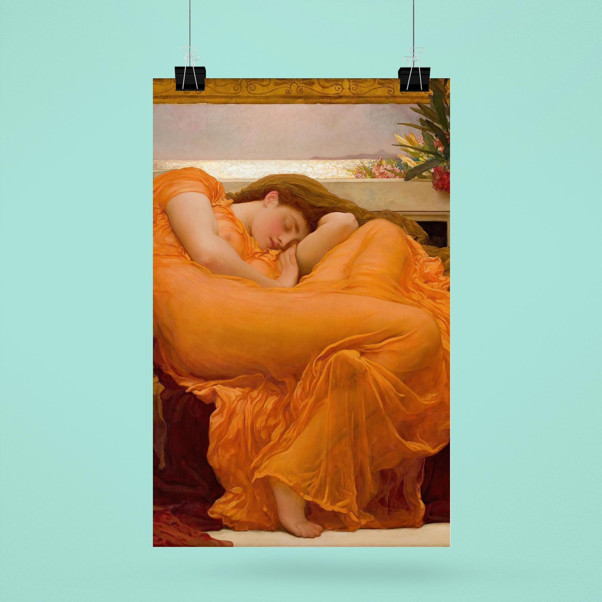 painting sleeping woman in orange dress The Fascination of Flaming June