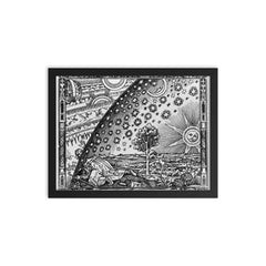 Flammarion Engraving framed print on a plain backdrop in size 12"x16".