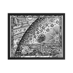 Flammarion Engraving framed print on a plain backdrop in size 16"x20".
