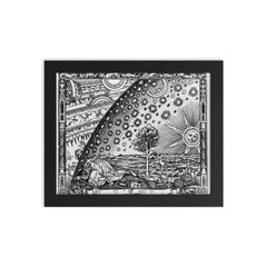 Flammarion Engraving framed print on a plain backdrop in size 8"x10".