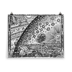 Flammarion Engraving poster on a plain backdrop in size 8"x10".