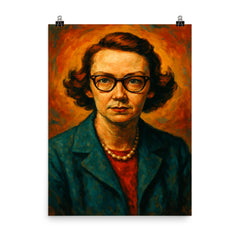 Flannery O'Connor poster on a plain backdrop in size 8"x10".