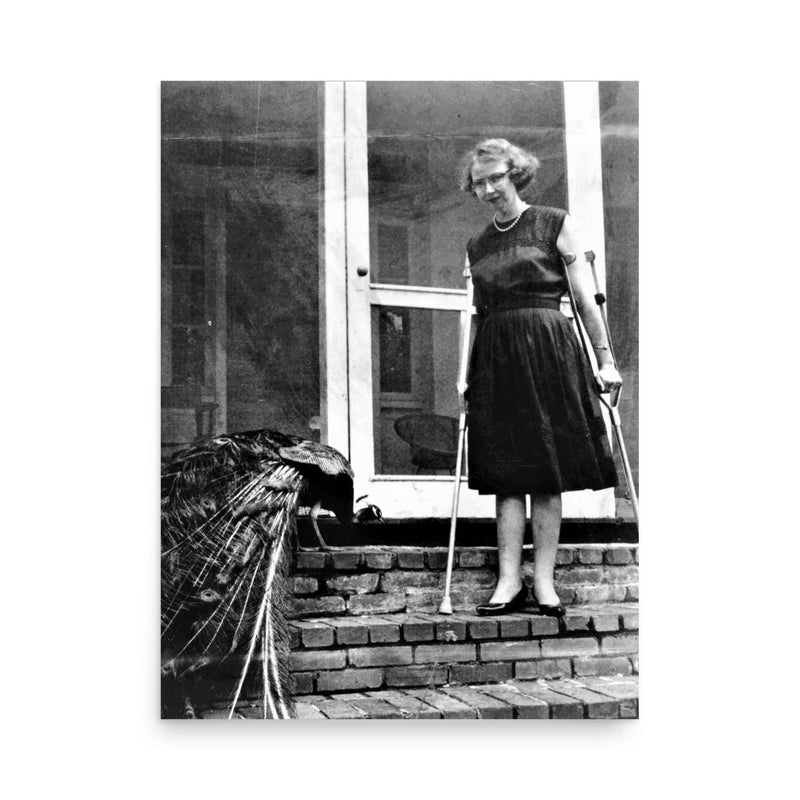 Flannery O'Connor poster on a plain backdrop in size 18