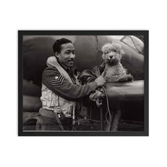 Flight Sergeant James Hyde, Royal Air Force, Killed in Action During Operation Market Garden, 1944 framed print on a plain backdrop in size 16"x20".