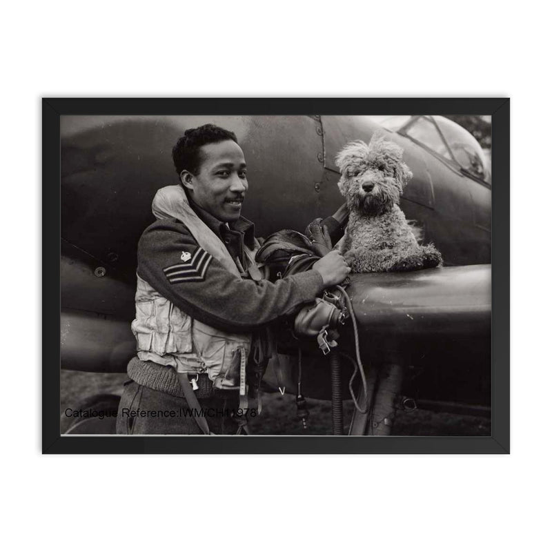 Flight Sergeant James Hyde, Royal Air Force, Killed in Action During Operation Market Garden, 1944 framed print on a plain backdrop in size 18