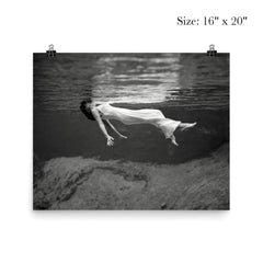 Floating Underwater - A woman floating below the surface of Weeki Wachee Springs, Florida, 1947 poster 2