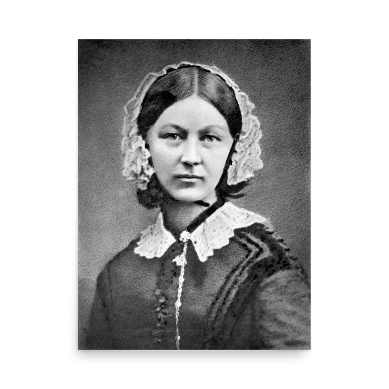 Florence Nightingale poster on a plain backdrop in size 18