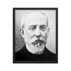 Florentino Ameghino framed print on a plain backdrop in size 16"x20".