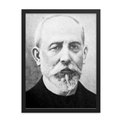 Florentino Ameghino framed print on a plain backdrop in size 18"x24".