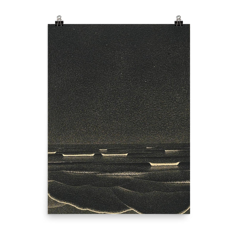 Fluorescent Sea by M C Escher, 1933 poster on a plain backdrop in size 8