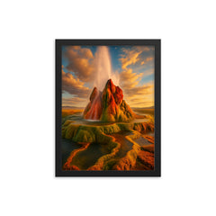 Fly Geyser Nevada USA framed print on a plain backdrop in size 12"x16".