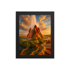 Fly Geyser Nevada USA framed print on a plain backdrop in size 8"x10".