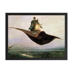 Flying Carpet by Viktor Mikhaylovich Vasnetsov, 1880 framed print on a plain backdrop in size 18"x24".