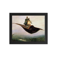 Flying Carpet by Viktor Mikhaylovich Vasnetsov, 1880 framed print on a plain backdrop in size 8"x10".