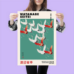 Flying Cranes by Watanabe Seitei poster 3