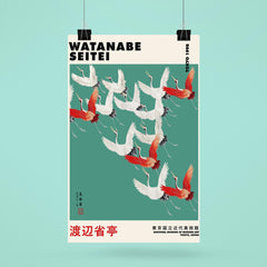 Flying Cranes by Watanabe Seitei poster 6