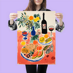 Food Table - Still Life Kitchen Wall Decor - Raoul Dufy Style poster 3