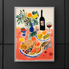Food Table - Still Life Kitchen Wall Decor - Raoul Dufy Style poster 5