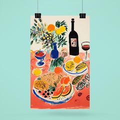 Food Table - Still Life Kitchen Wall Decor - Raoul Dufy Style poster 6