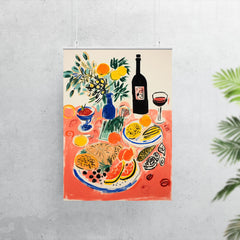Food Table - Still Life Kitchen Wall Decor - Raoul Dufy Style poster 7