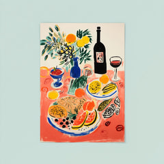 Food Table - Still Life Kitchen Wall Decor - Raoul Dufy Style poster 8