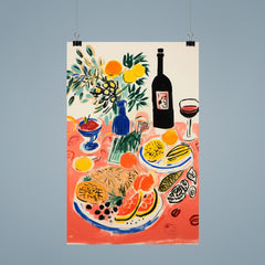 Food Table - Still Life Kitchen Wall Decor - Raoul Dufy Style poster 9