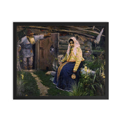 For the Love Potion by Mikhail Nesterov framed print on a plain backdrop in size 16"x20".