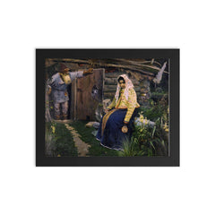 For the Love Potion by Mikhail Nesterov framed print on a plain backdrop in size 8"x10".