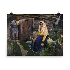 For the Love Potion by Mikhail Nesterov poster on a plain backdrop in size 8"x10".